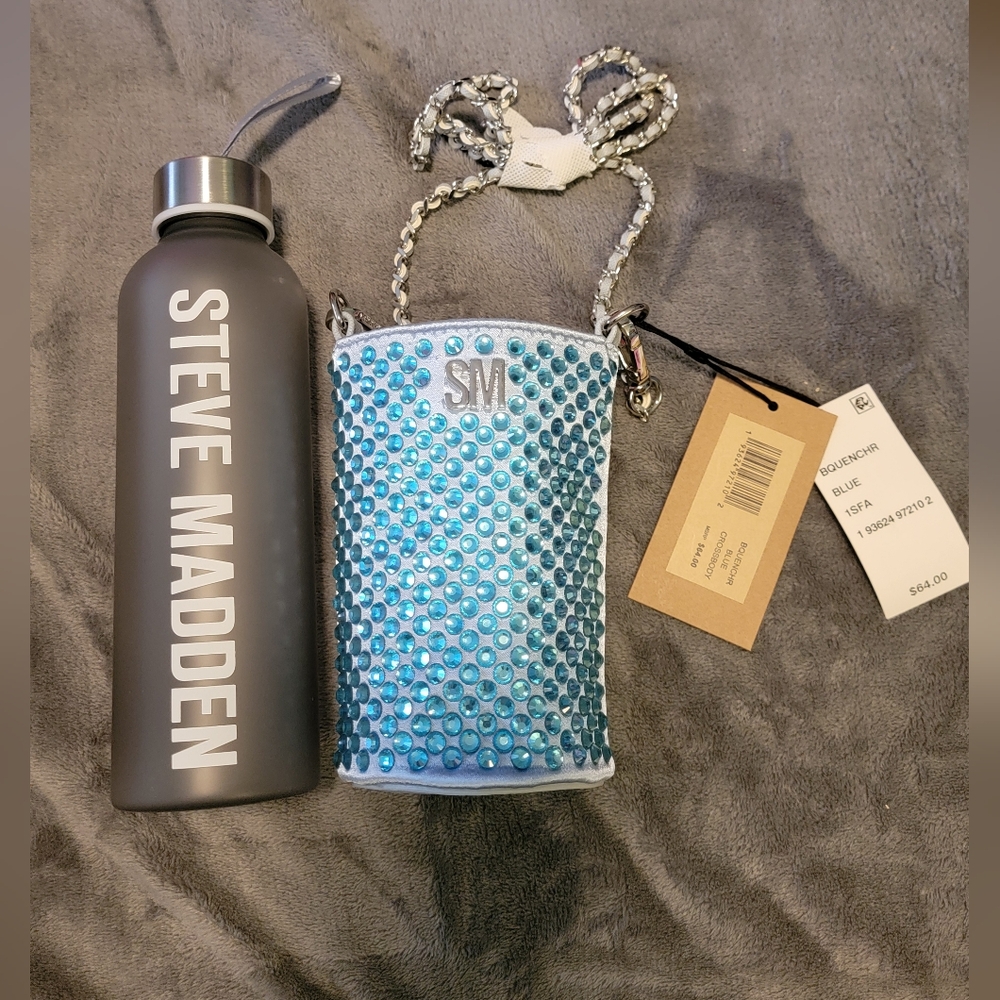 Steve Madden Water Bottle with Cross Body Water Bottle Bag